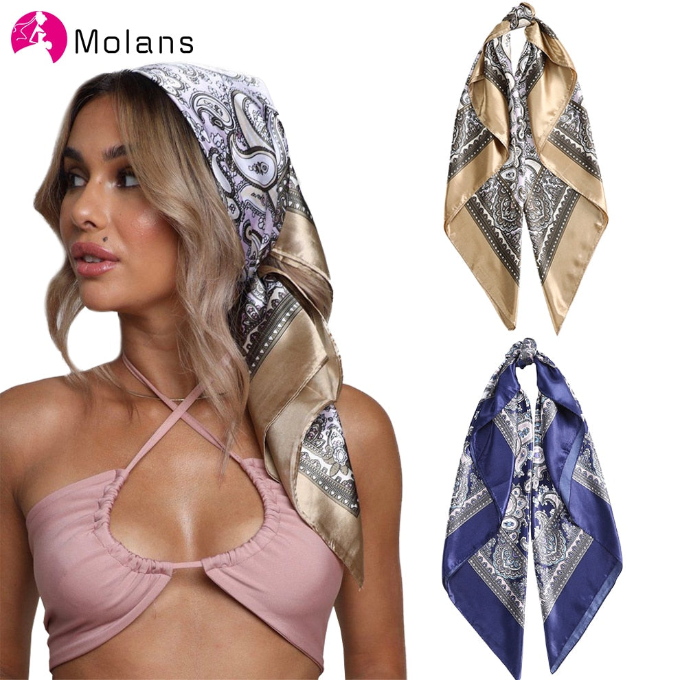 Molans Square Silk Scarf Headband