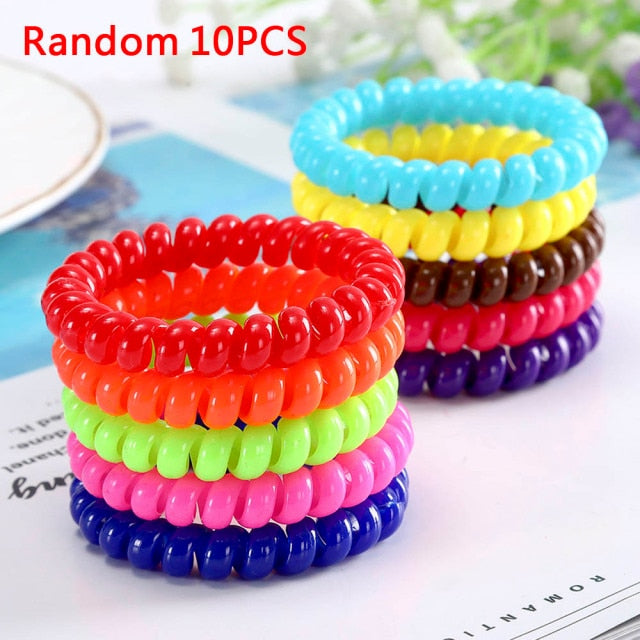 Levao 3/5/9Pcs Hair Ties Colorful Elastic Plastic Hair Band Rubber