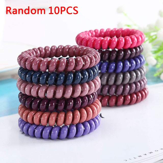 Levao 3/5/9Pcs Hair Ties Colorful Elastic Plastic Hair Band Rubber