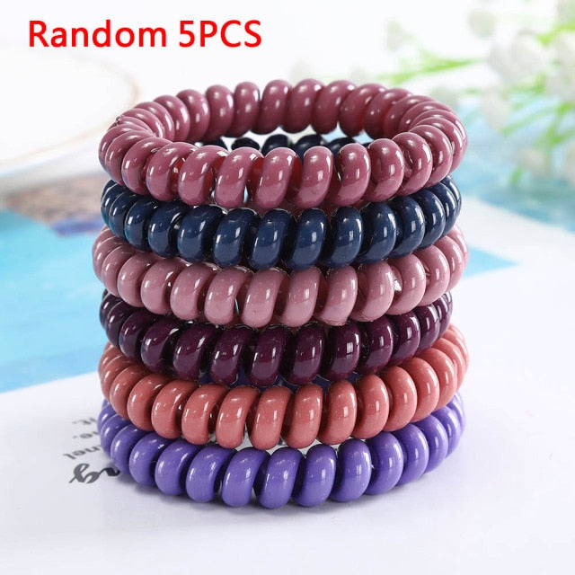 Levao 3/5/9Pcs Hair Ties Colorful Elastic Plastic Hair Band Rubber