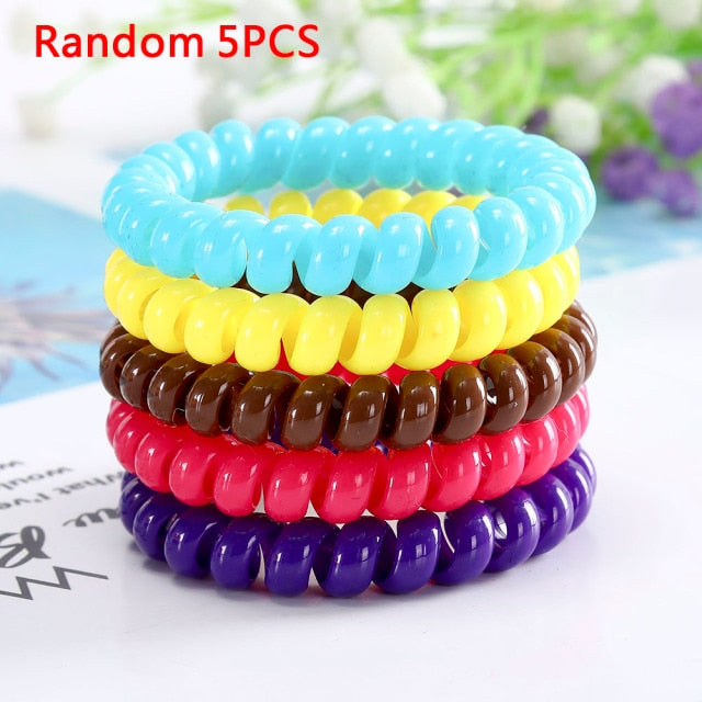 Levao 3/5/9Pcs Hair Ties Colorful Elastic Plastic Hair Band Rubber