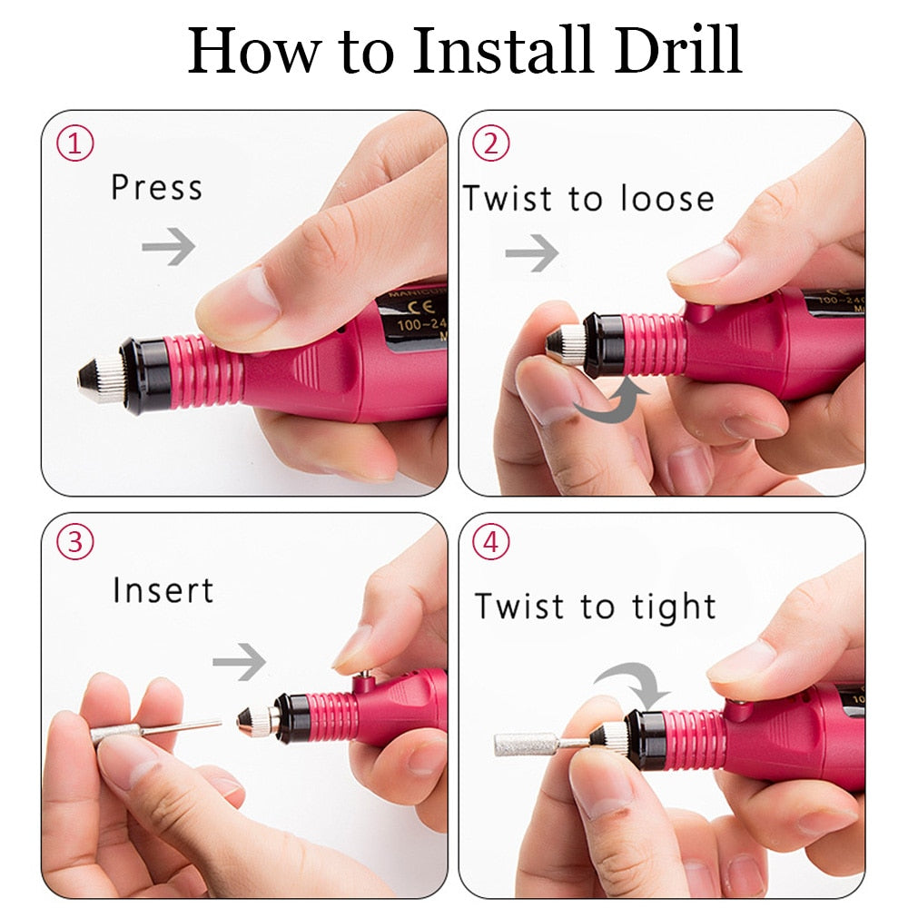 1 Set Professional Electric Nail Drill Machine