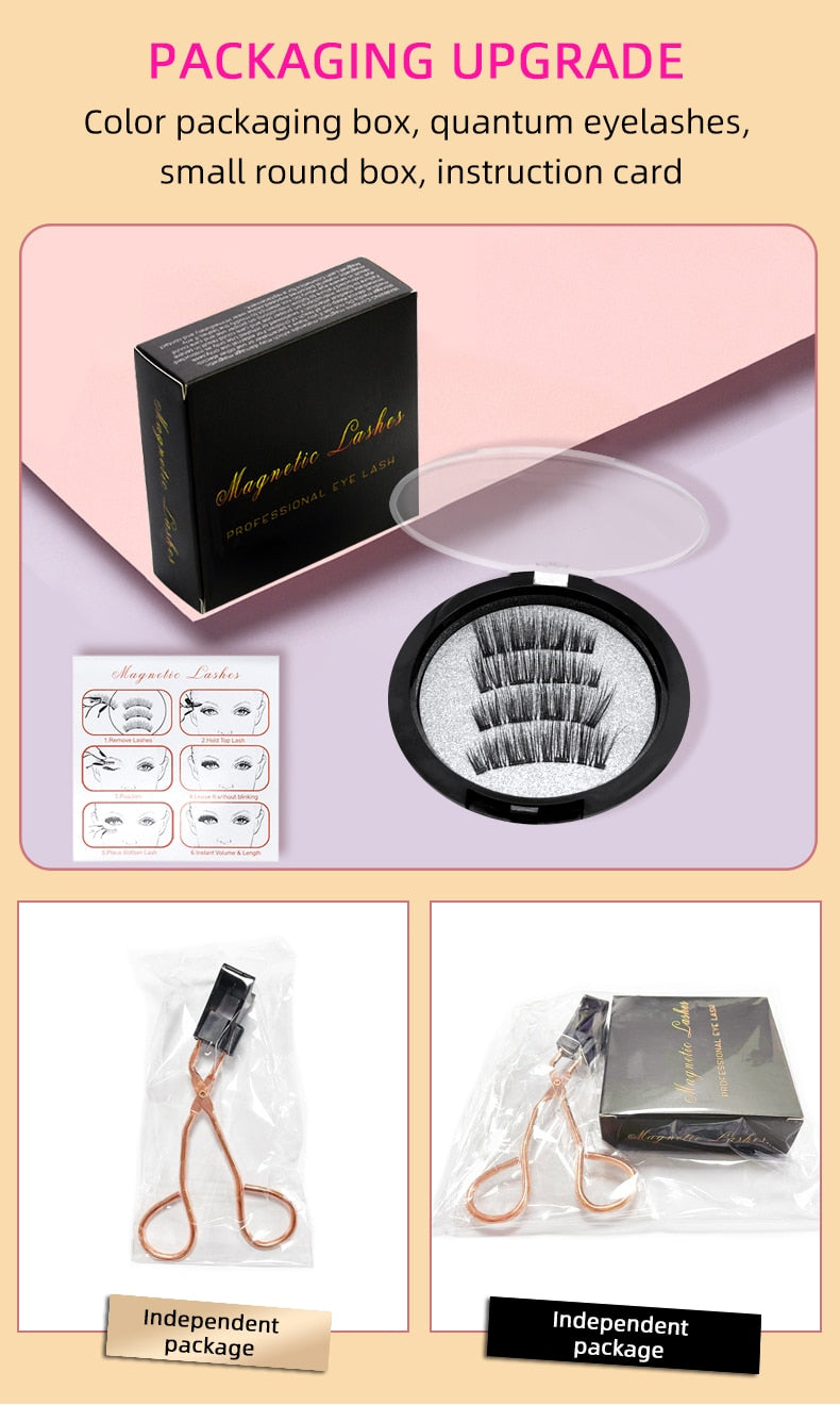 3D magnetic eyelashes With 4/5 Magnets handmade makeup Mink eyelashes extended