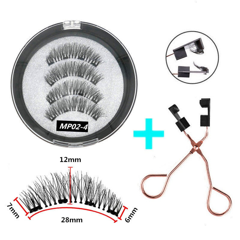 3D magnetic eyelashes With 4/5 Magnets handmade makeup Mink eyelashes extended