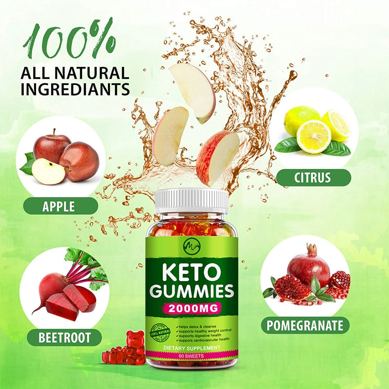 Ketone Fat Burner Green Apple Cider Vinegar Keto Bear Gummies