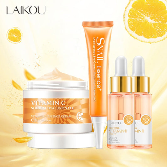 LAIKOU Vitamin C Whitening Set Face Cream Facial Serum