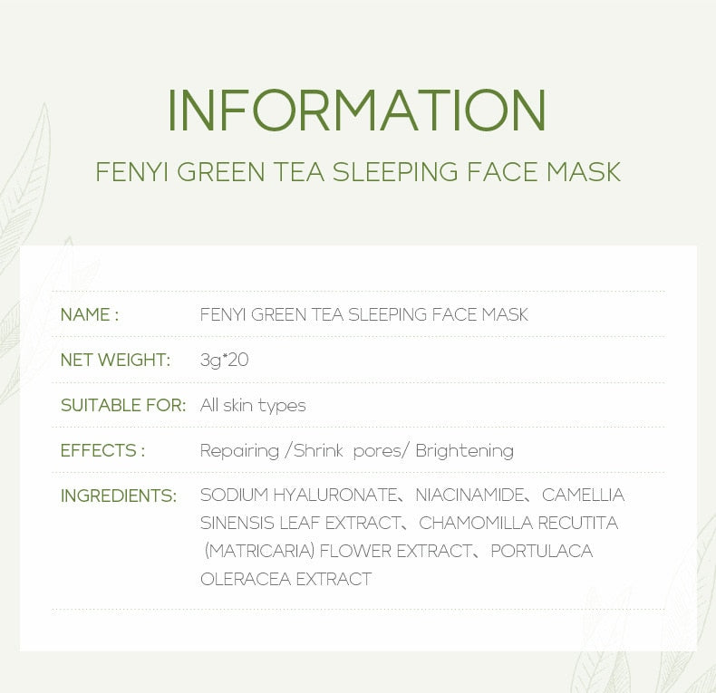 Green Tea Sleeping Mask For Moisturizing