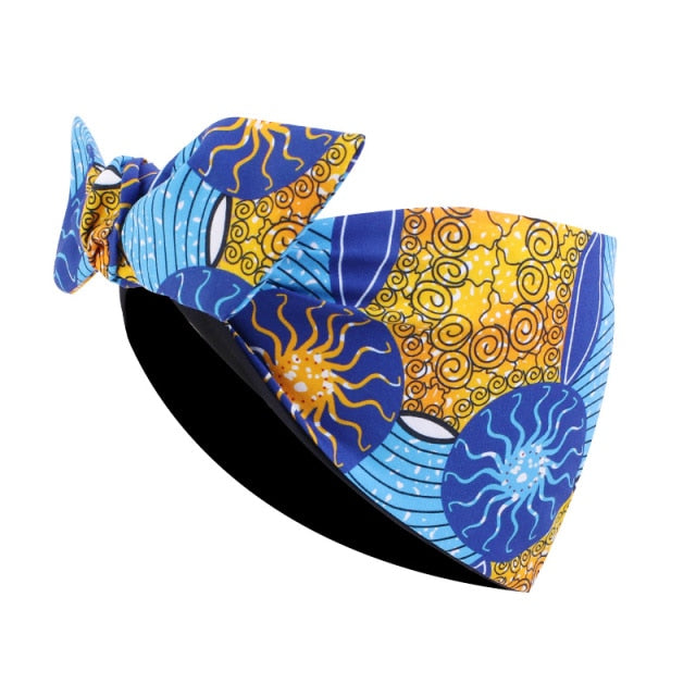 African Print Stretch Bandana Head Wrap Long Scarf satin Floral Ankara Dashiki