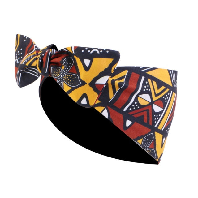 African Print Stretch Bandana Head Wrap Long Scarf satin Floral Ankara Dashiki