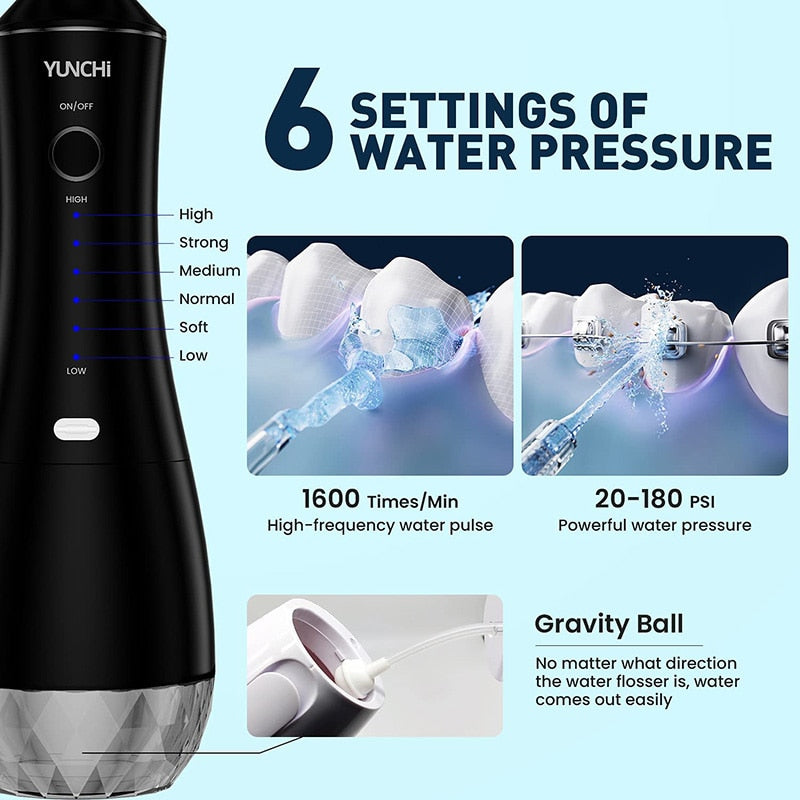 Professional Water Flosser  Waterproof Rechargeable Portable Dental Irrigator