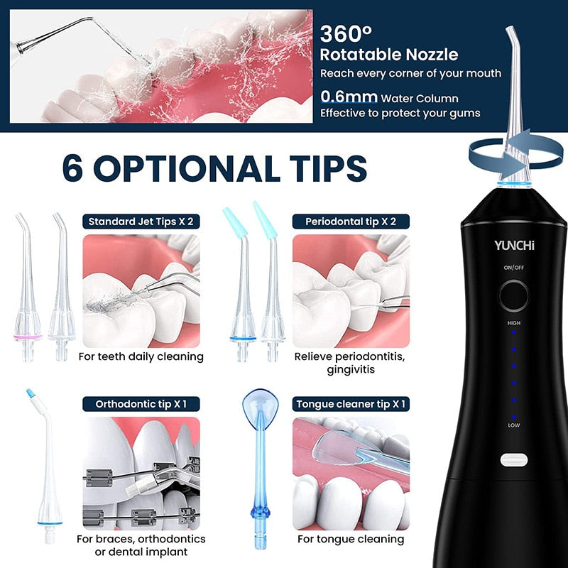 Professional Water Flosser  Waterproof Rechargeable Portable Dental Irrigator