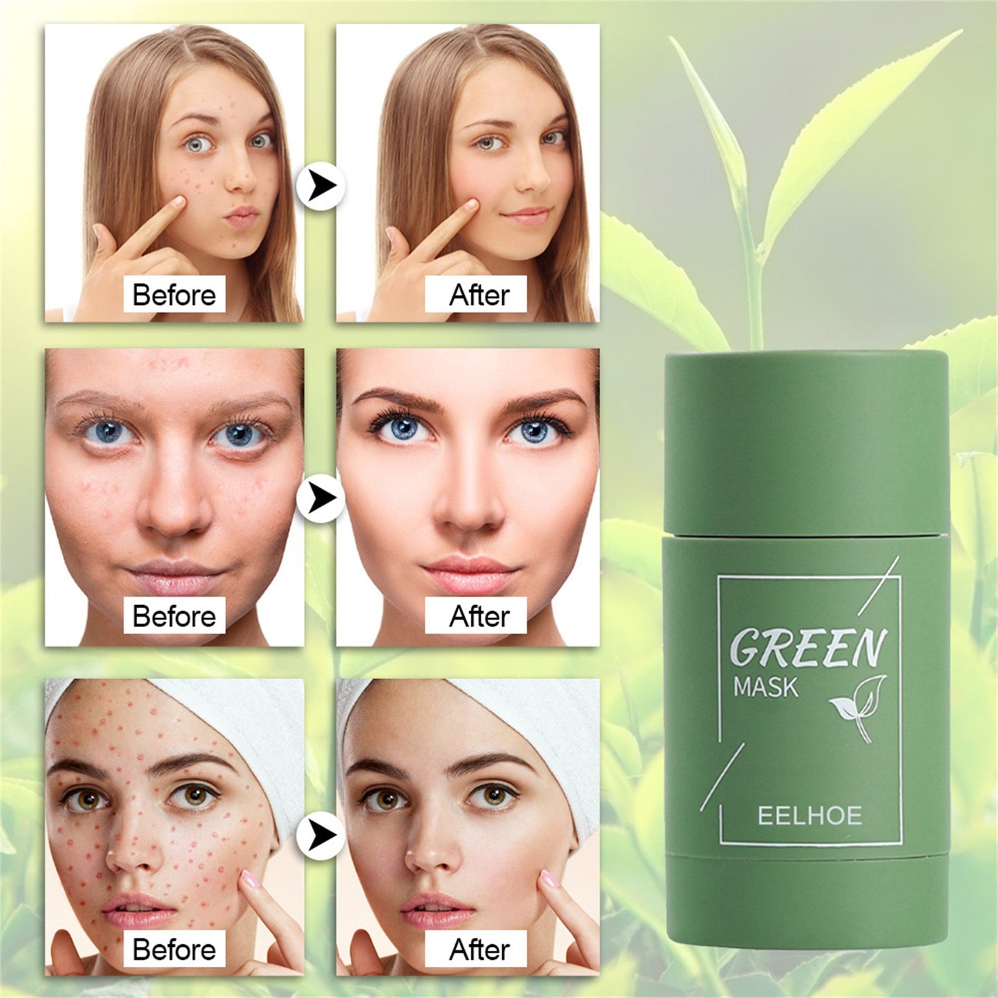 Green Tea Purifying Mask Oil Control Solid Fine sheet Face mask