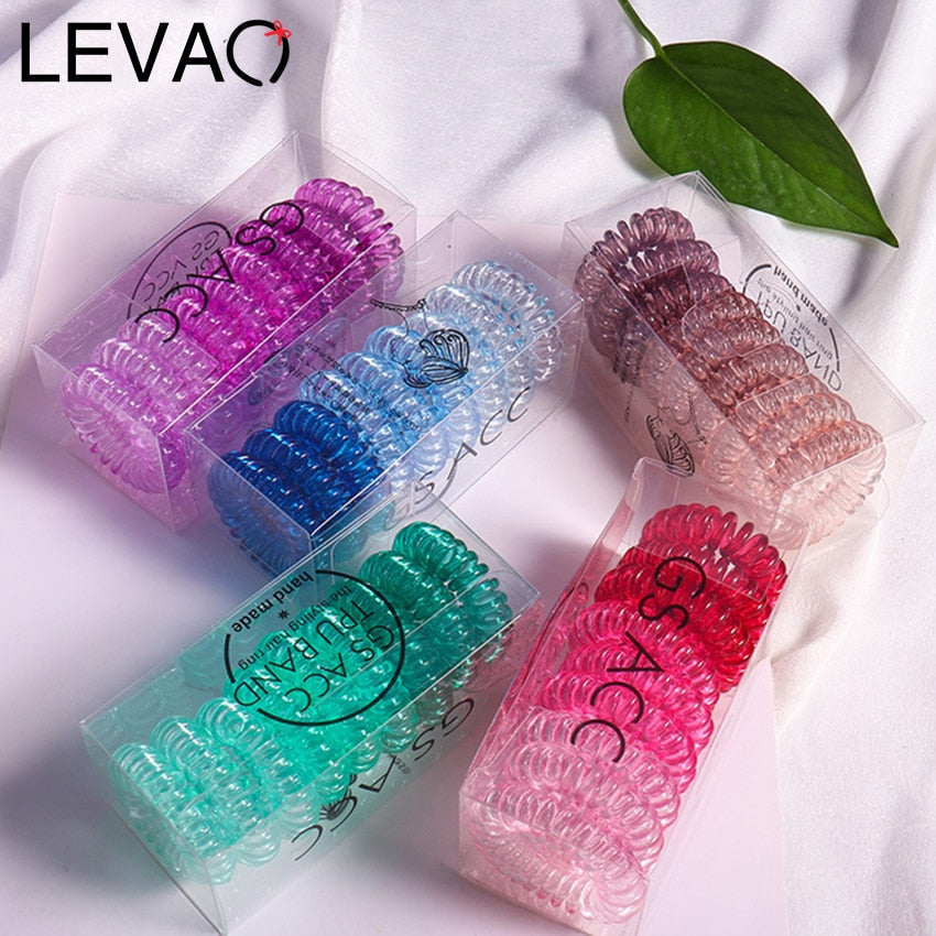 Levao 3/5/9Pcs Hair Ties Colorful Elastic Plastic Hair Band Rubber