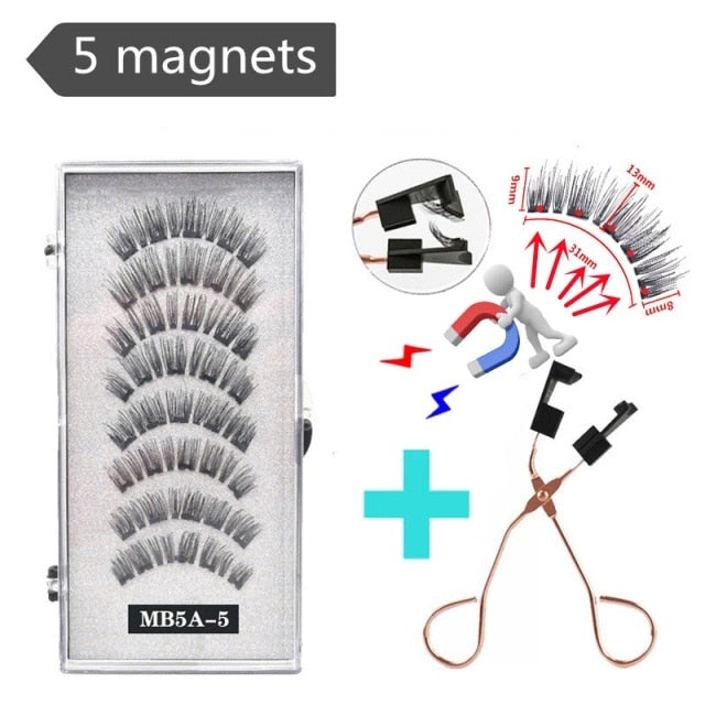 3D magnetic eyelashes With 4/5 Magnets handmade makeup Mink eyelashes extended