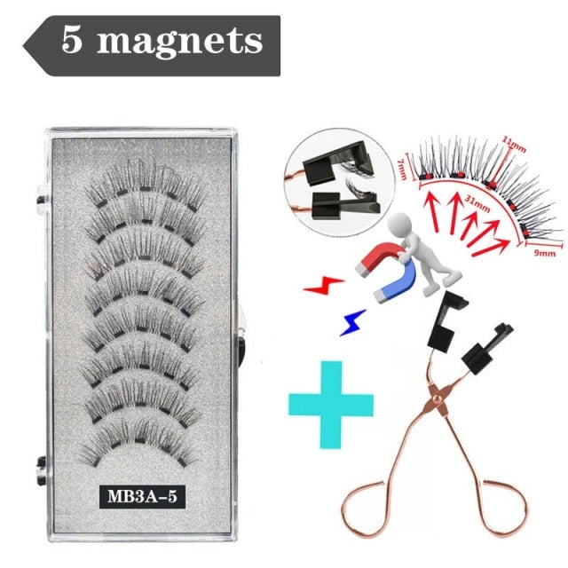 3D magnetic eyelashes With 4/5 Magnets handmade makeup Mink eyelashes extended