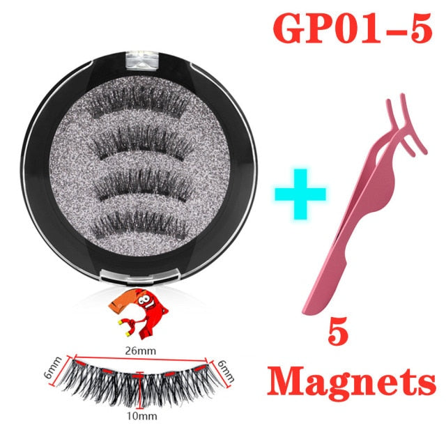 3D magnetic eyelashes With 4/5 Magnets handmade makeup Mink eyelashes extended