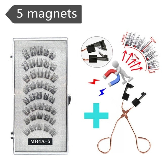 3D magnetic eyelashes With 4/5 Magnets handmade makeup Mink eyelashes extended