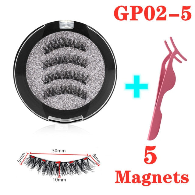 3D magnetic eyelashes With 4/5 Magnets handmade makeup Mink eyelashes extended