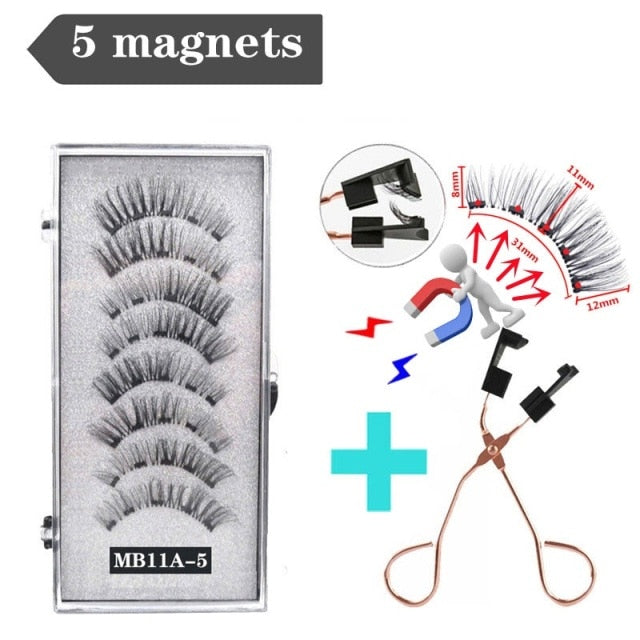 3D magnetic eyelashes With 4/5 Magnets handmade makeup Mink eyelashes extended