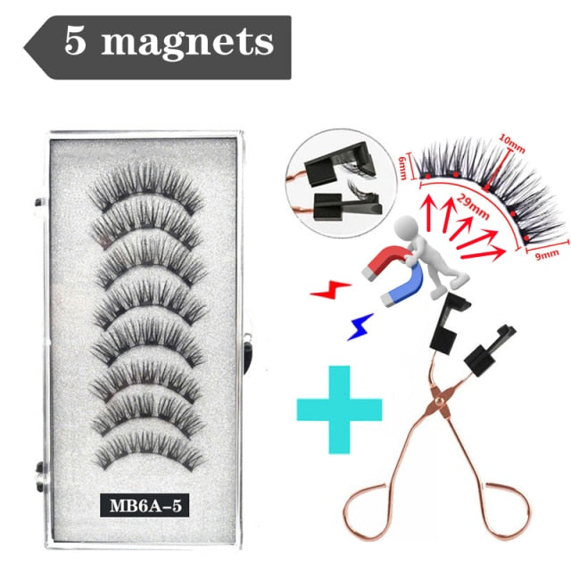 3D magnetic eyelashes With 4/5 Magnets handmade makeup Mink eyelashes extended