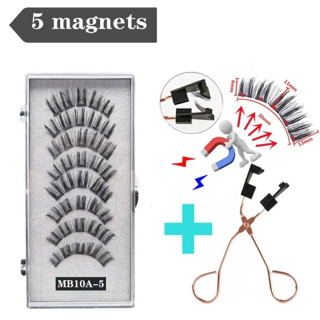 3D magnetic eyelashes With 4/5 Magnets handmade makeup Mink eyelashes extended