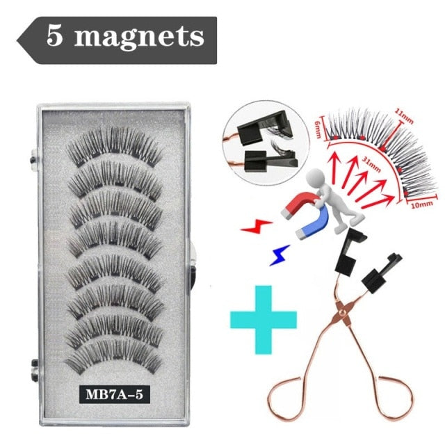 3D magnetic eyelashes With 4/5 Magnets handmade makeup Mink eyelashes extended