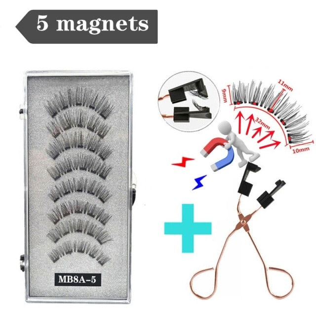 3D magnetic eyelashes With 4/5 Magnets handmade makeup Mink eyelashes extended