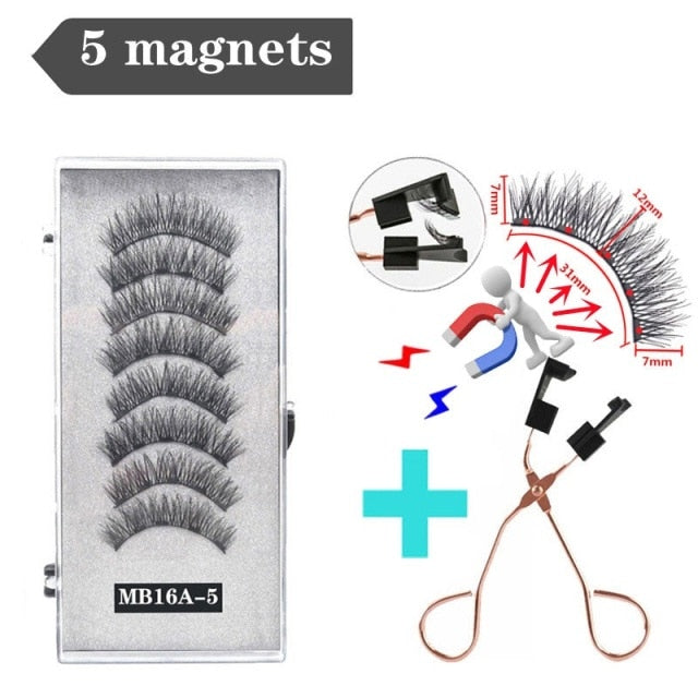 3D magnetic eyelashes With 4/5 Magnets handmade makeup Mink eyelashes extended