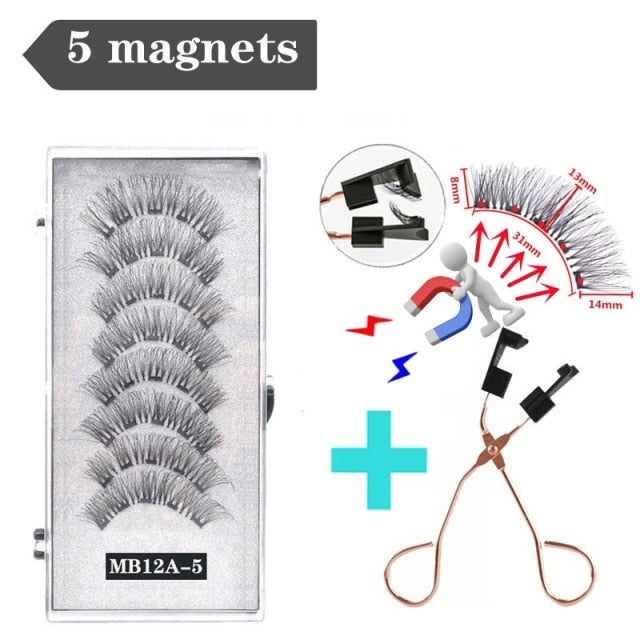 3D magnetic eyelashes With 4/5 Magnets handmade makeup Mink eyelashes extended