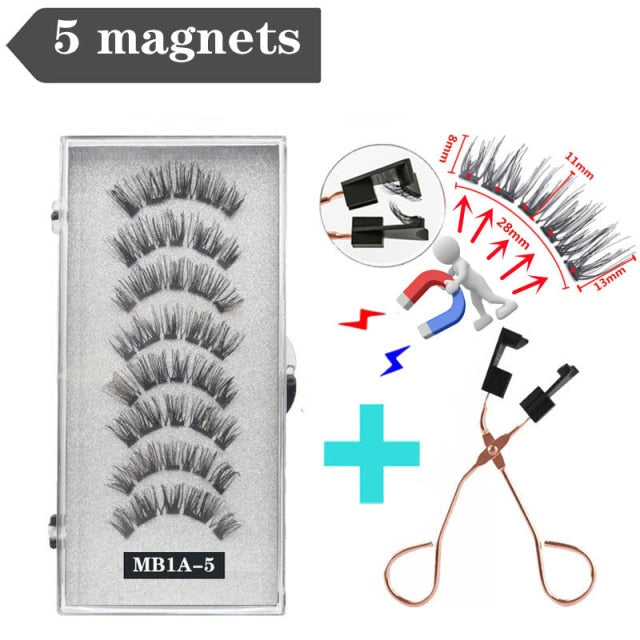 3D magnetic eyelashes With 4/5 Magnets handmade makeup Mink eyelashes extended