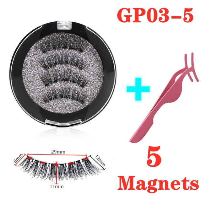 3D magnetic eyelashes With 4/5 Magnets handmade makeup Mink eyelashes extended