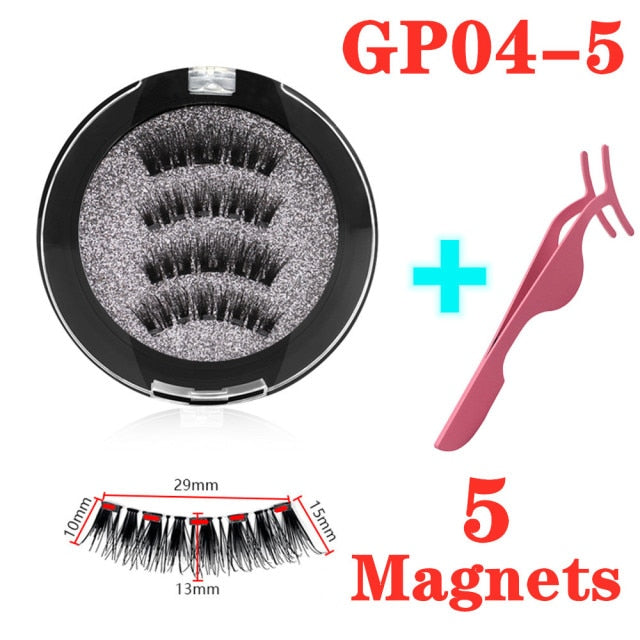 3D magnetic eyelashes With 4/5 Magnets handmade makeup Mink eyelashes extended