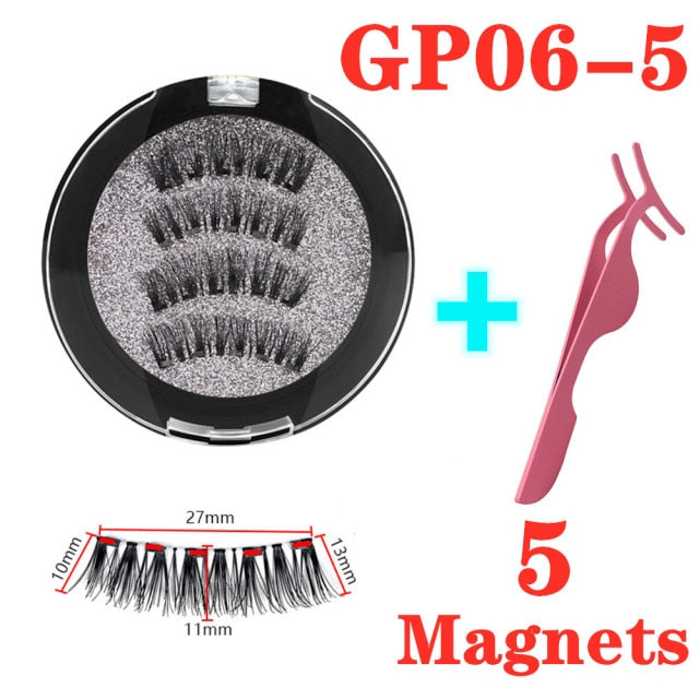 3D magnetic eyelashes With 4/5 Magnets handmade makeup Mink eyelashes extended