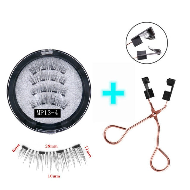 3D magnetic eyelashes With 4/5 Magnets handmade makeup Mink eyelashes extended