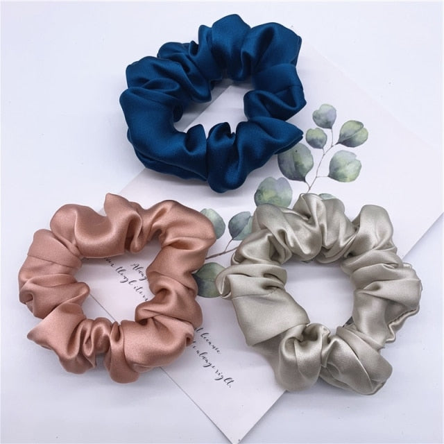 100% Pure Silk Hair Scrunchie Width 3.5cm Hair Ties Band