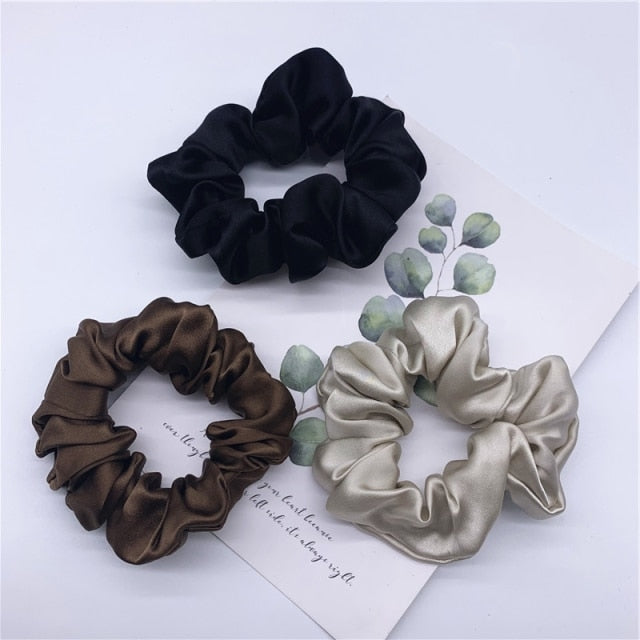 100% Pure Silk Hair Scrunchie Width 3.5cm Hair Ties Band