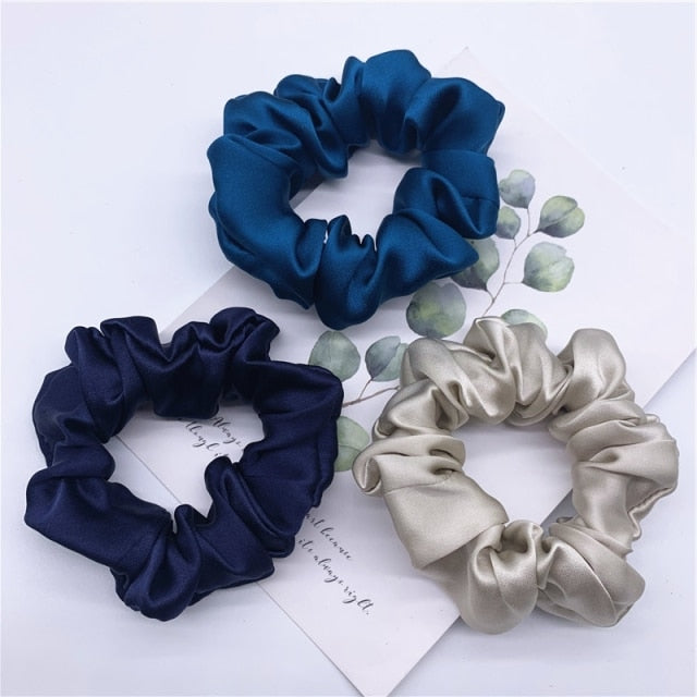 100% Pure Silk Hair Scrunchie Width 3.5cm Hair Ties Band