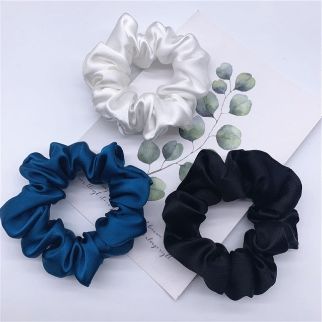 100% Pure Silk Hair Scrunchie Width 3.5cm Hair Ties Band