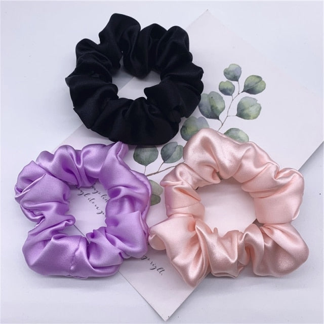 100% Pure Silk Hair Scrunchie Width 3.5cm Hair Ties Band