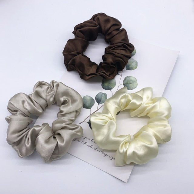 100% Pure Silk Hair Scrunchie Width 3.5cm Hair Ties Band