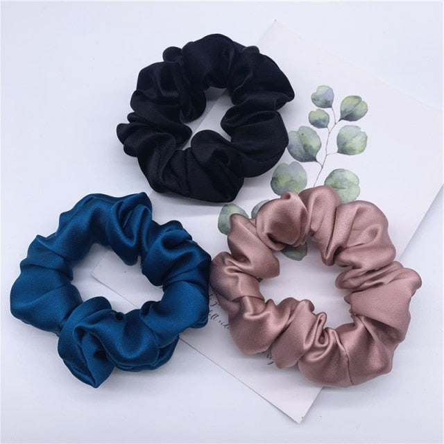 100% Pure Silk Hair Scrunchie Width 3.5cm Hair Ties Band