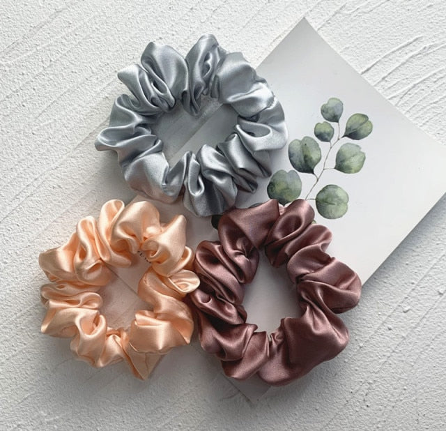 100% Pure Silk Hair Scrunchie Width 3.5cm Hair Ties Band