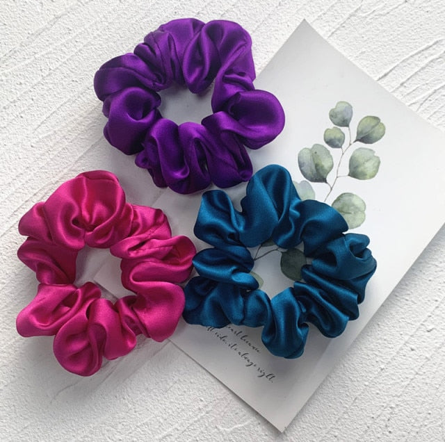 100% Pure Silk Hair Scrunchie Width 3.5cm Hair Ties Band