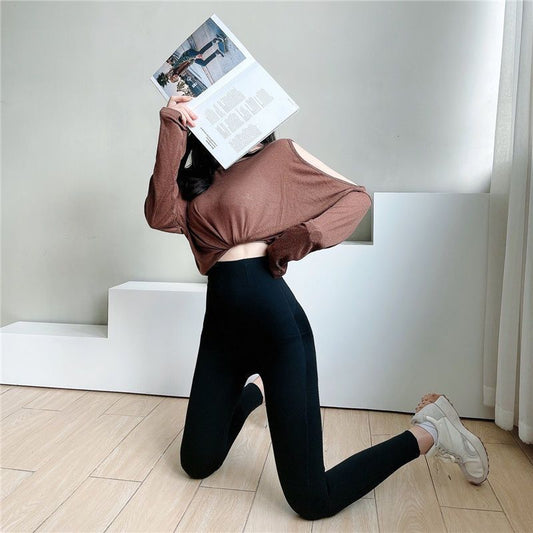 Shark Skin Outer Wear Gym Workout Pants Thin Tight-fitting leggings