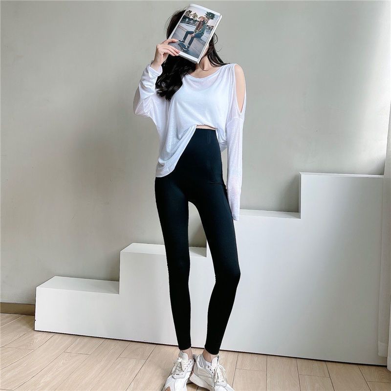 Shark Skin Outer Wear Gym Workout Pants Thin Tight-fitting leggings