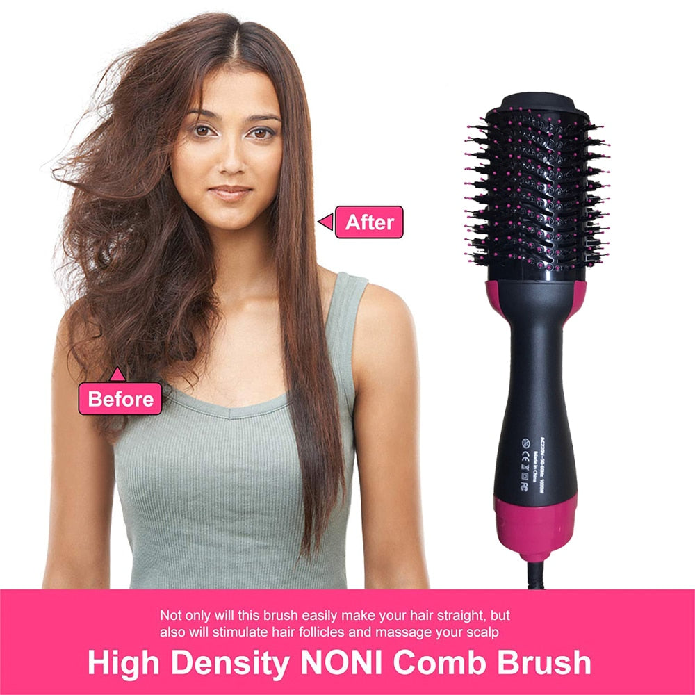 One Step Hair Dryer Volumizer Salon Hot Air Paddle Ion Styling Generator Brush Straightener Curler Hair Negative