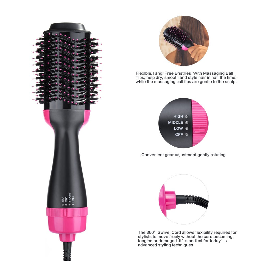 One Step Hair Dryer Volumizer Salon Hot Air Paddle Ion Styling Generator Brush Straightener Curler Hair Negative